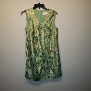Phillip Lim Green/Gold Twist. Brocade Size 4 Dress